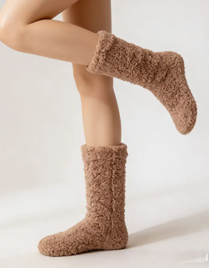 Calzini da pavimento per interni, calzini pantofola ispessiti antiscivolo, ispessiti e confortevoli per le donne