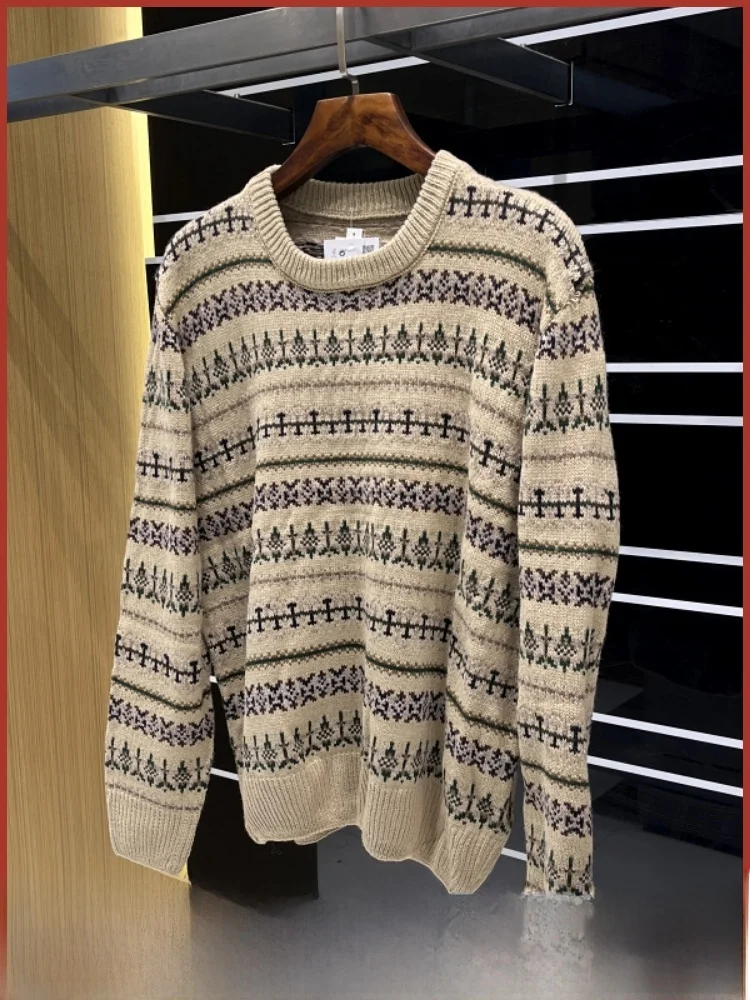 

Trendy Knitted Sweater Casual Autumn Winter ex Commute Faionable Versatile Long Sve round Ne Warm Stripe ...