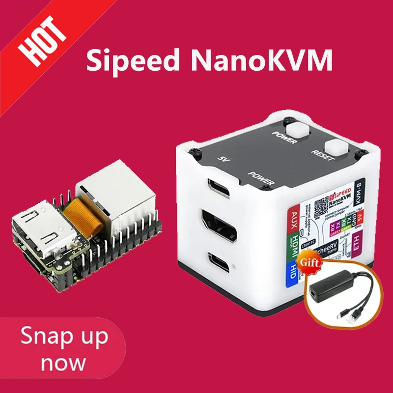 

Sipeed NanoKVM PiKVM Мини-сервер с дистанционным управлением и обслуживанием HDMI Raspberry Pi Черно-белый цвет