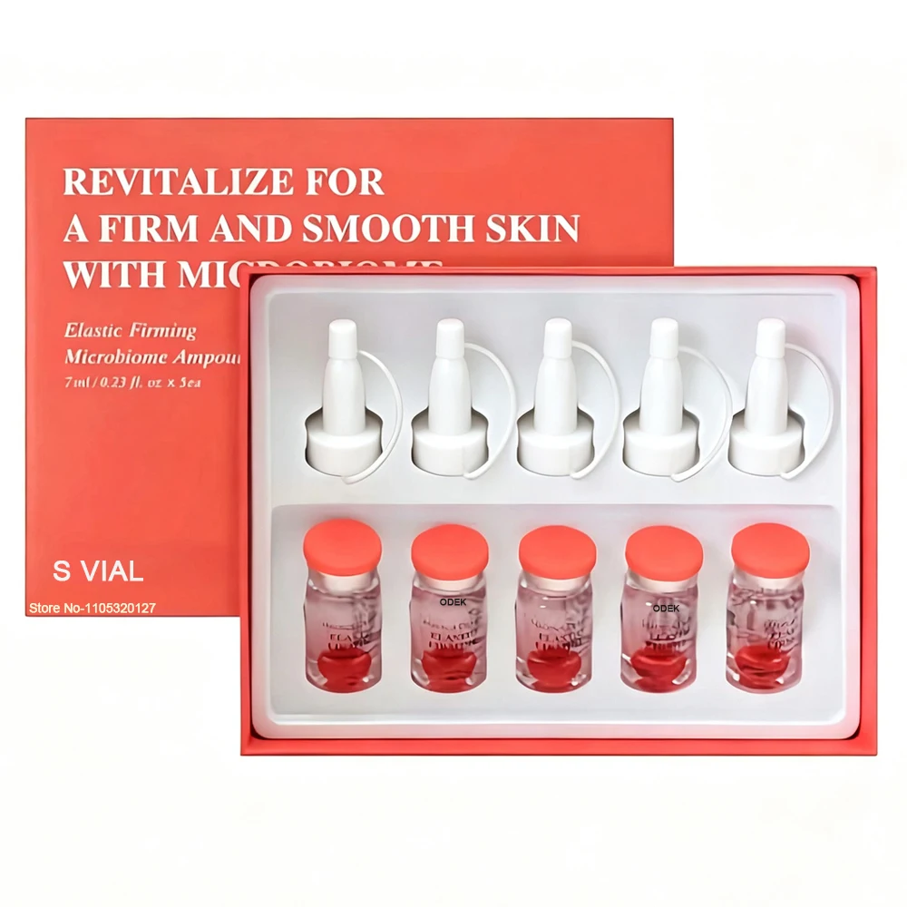 7ml*5 Vials Microbiome Hyaluronic Acid Vita Brightening Ampoule Skin Booster Serum Deep Moisturizing Firming Soothes SkinCare