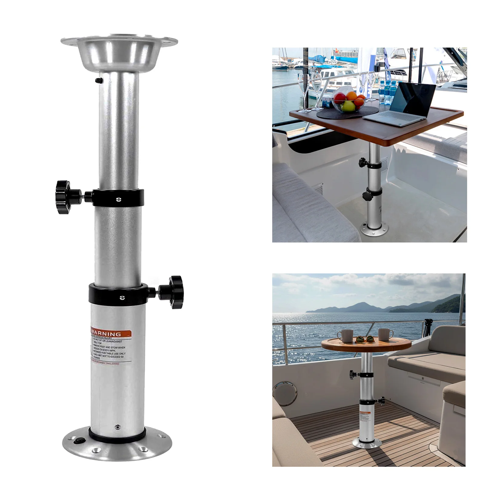 3-Level Adjustable RV Aluminum Table Leg 17–28 Inch Height Heavy Duty Support for Camper Van Yacht Boat Dining Table Base