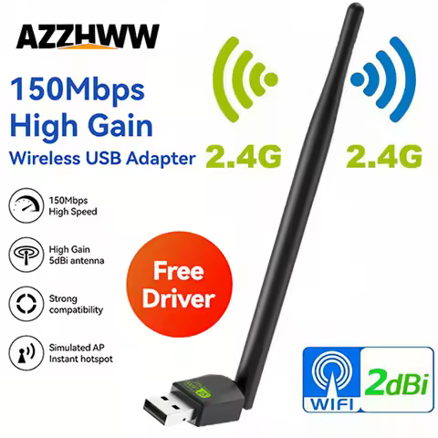 USB WIFI Adapter 150Mbps Network Card 2.4GHz With Antenna Wireless Adapter 802.11N Signal Reception For PC Laptop Driver Free