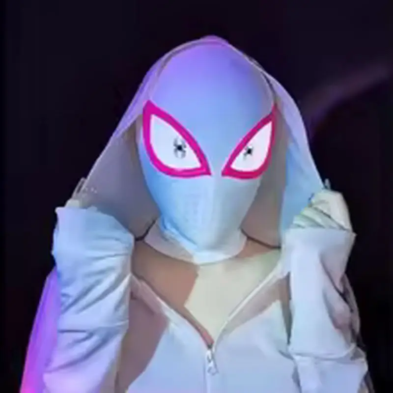 Spider-Gwen Mask Touching The Eyes To Emit Light Helmet  Mask Cosplay Mask Model Decoration Kids New Year Gifts