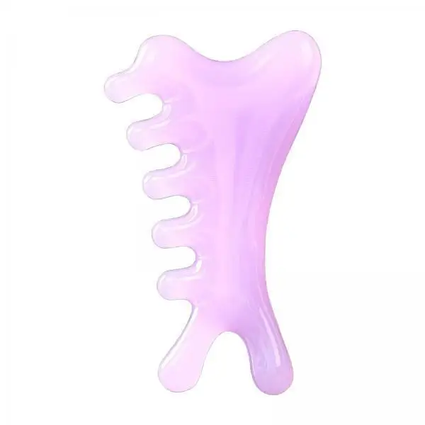 2xMassage Comb Multipurpose Head Caring Relaxation Gua Sha Scraping Scalp Comb Purple