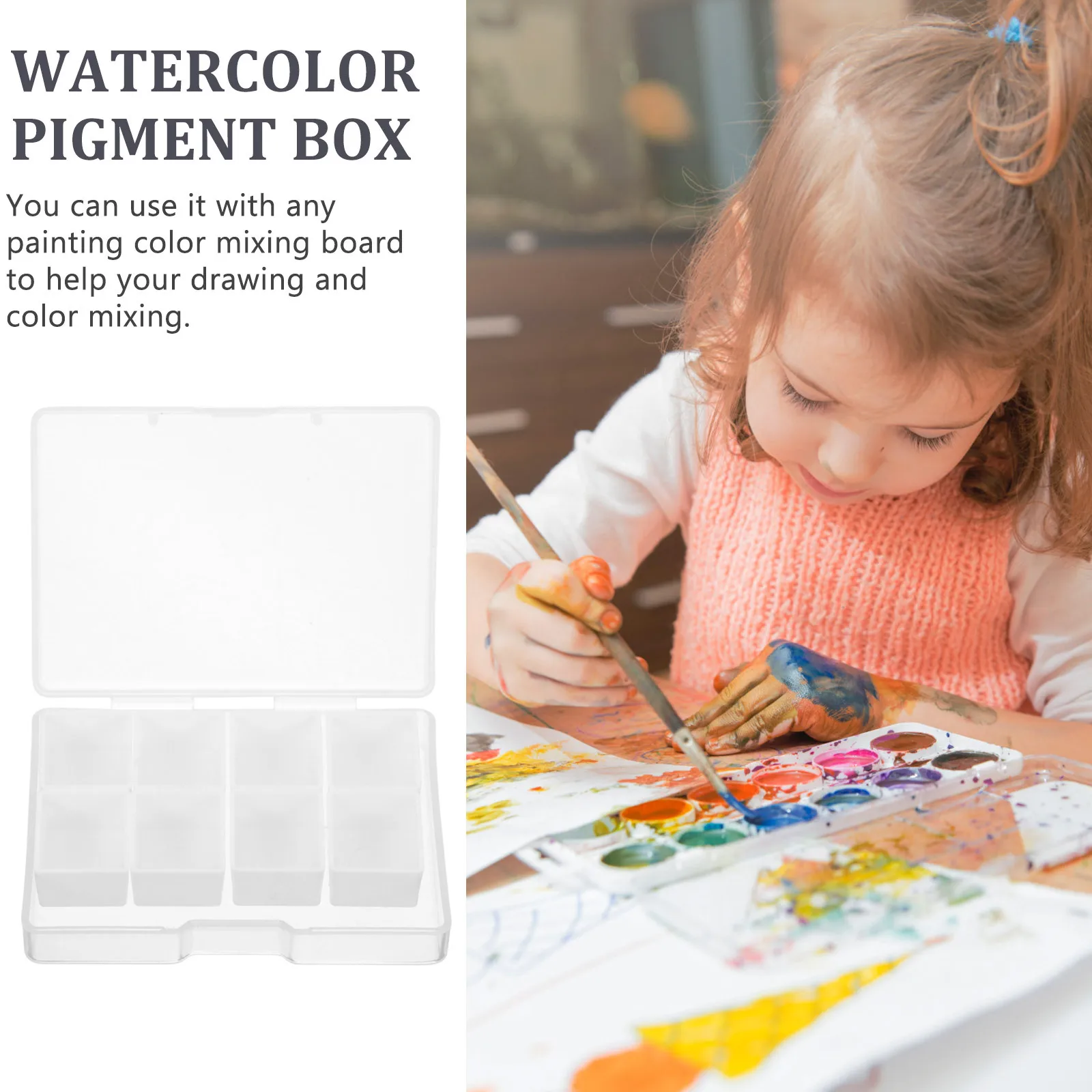 

1Set Compact Watercolor Paint Box for Convenient Color Mixing and Storage in Art Projects Painting by Number on Canvas