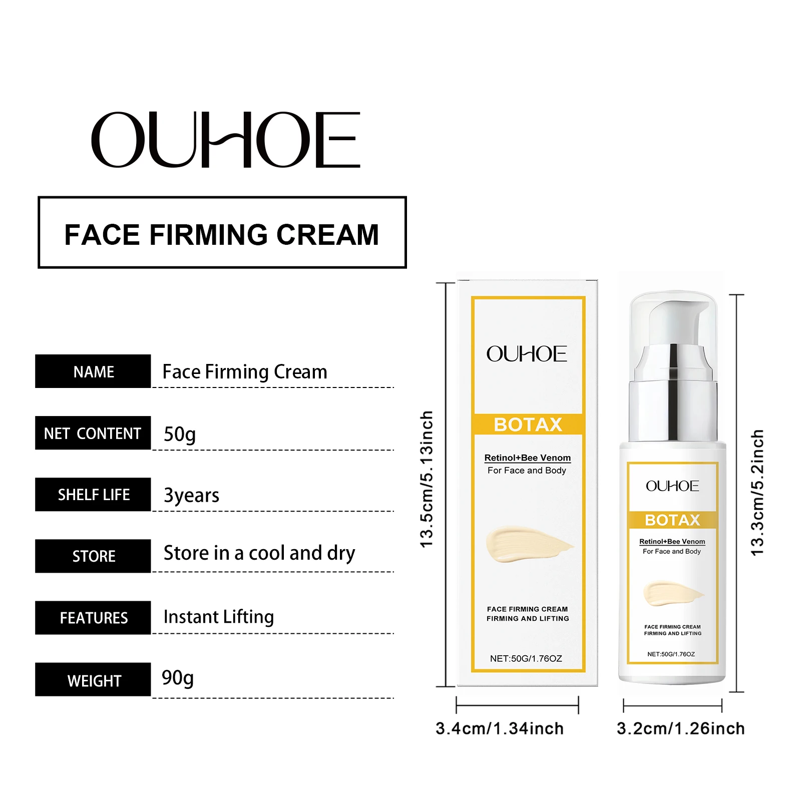 كريم شد الوجه من OUHOE لشد البشرة السائبة ويعزز المرونة ومرطب يدوم طويلاً مناسب لجميع أنواع البشرة #6