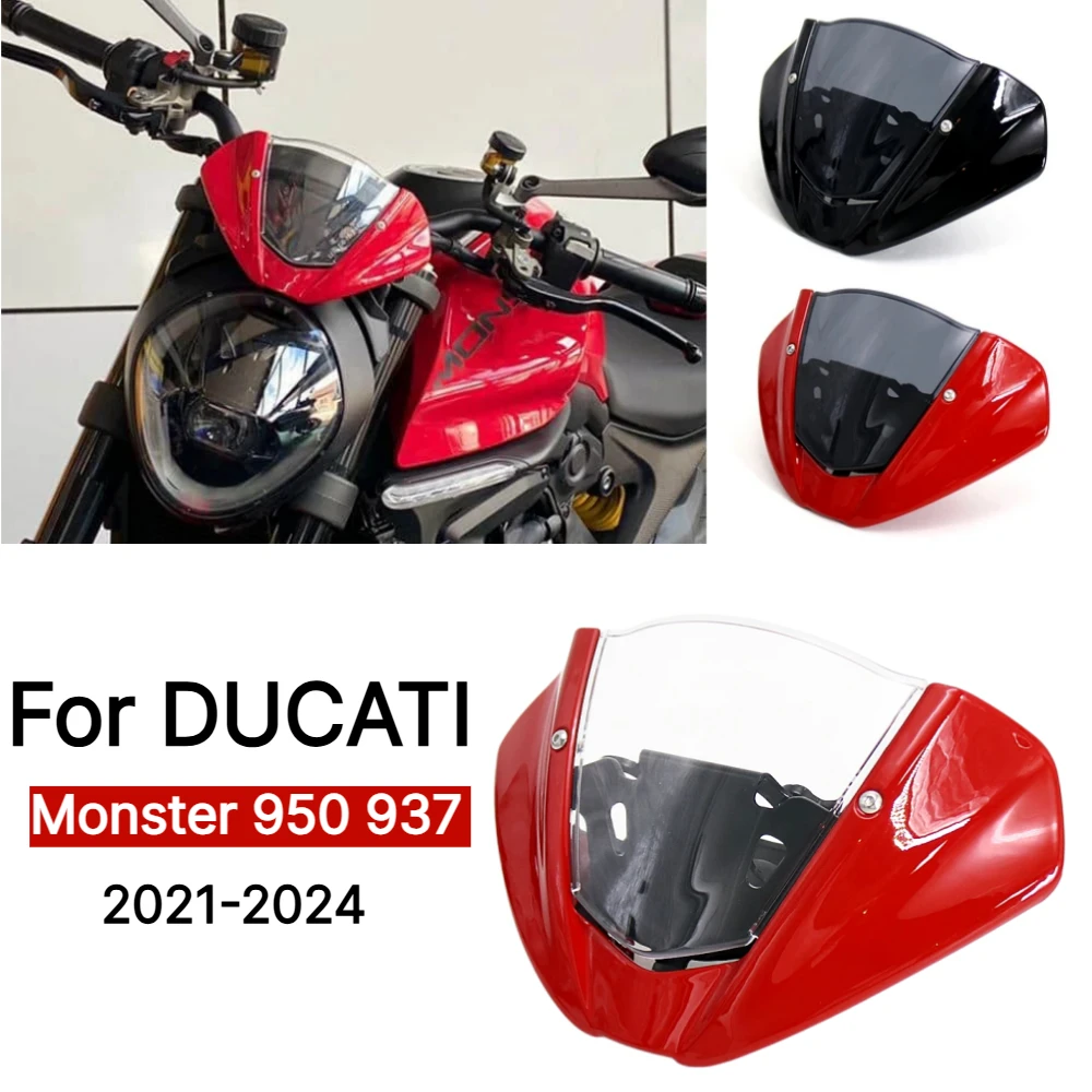 WindScreen Screen For Ducati Monster 950 937 2021-2024 MONSTER 937 Motorcycle High Quality Windshield Wind Bracket Accessories