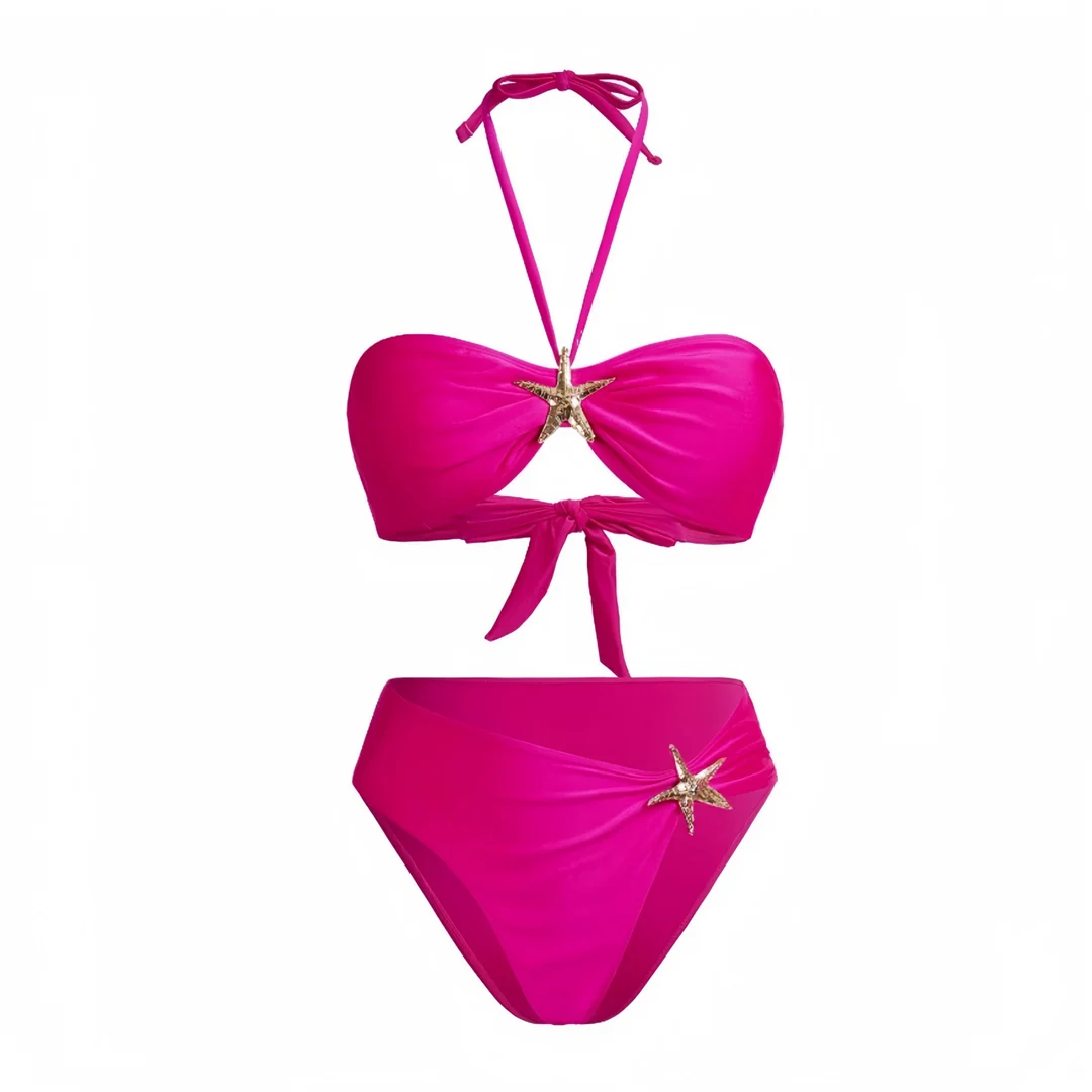 S - XL, mit Rock, Neckholder, hoch geschnittener Bikini, Damen-Badeanzug, dreiteiliges Bikini-Set, Damen-Badebekleidung, Badeanzug, Schwimmanzug V6936 – Detail 13