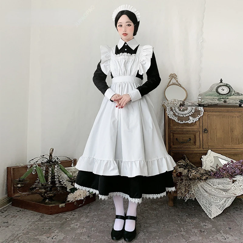 

Japanese Uniform British Butler Gothic Lolita Anime Maid Cosplay Costume Female Cosplay Halloween Anime Coffee Waiter Cosplay