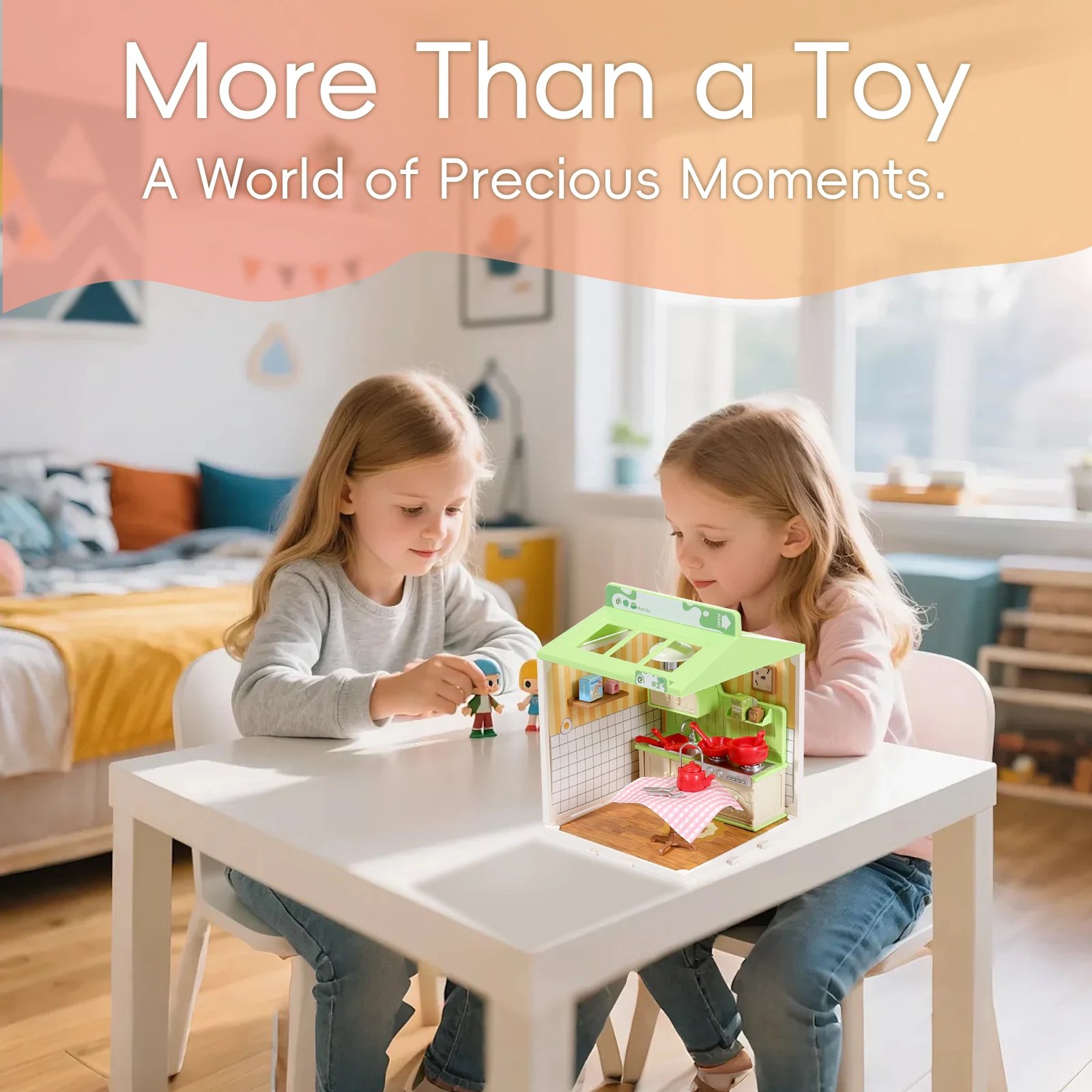 DIY miniatuur huisspeelset, speelhuisspeelgoed voor jongens en meisjes, huisscènespeelgoed, geschikt voor kinderen van 345678, meeslepend E