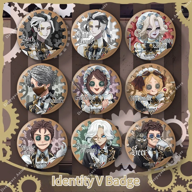 Horror Game Identity V Badge Pin 75MM Round Brooch Cartoon Character Cosplay Badge Backpack Clothes Decorate for Fans Gift NEW