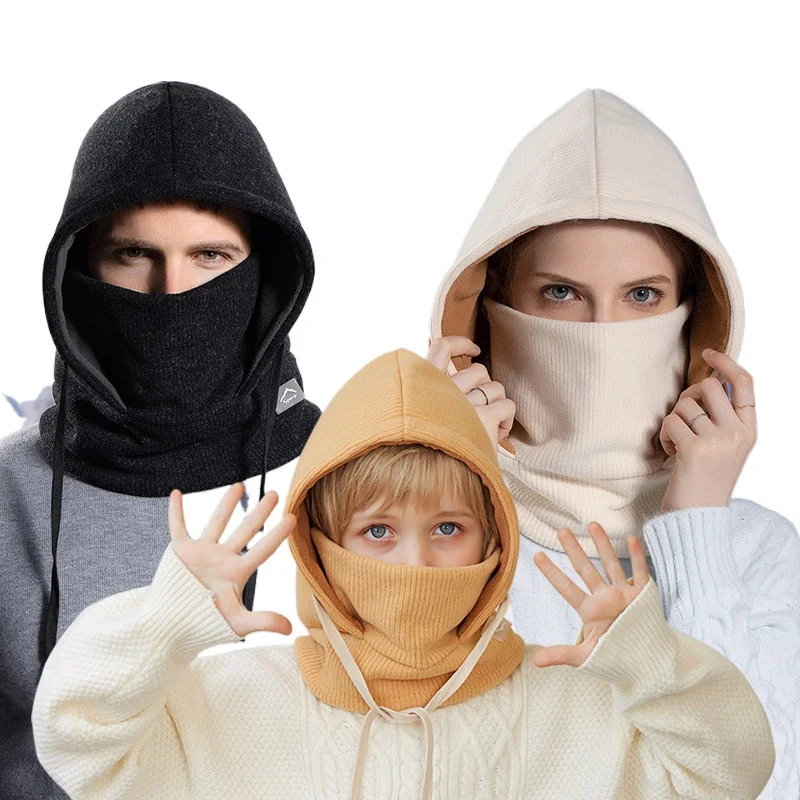 Family Winter Balaclava Set for Skiing Cycling Fleece Lined Face Mask  Neck Warmer All-in-One Hood for Adults Kids