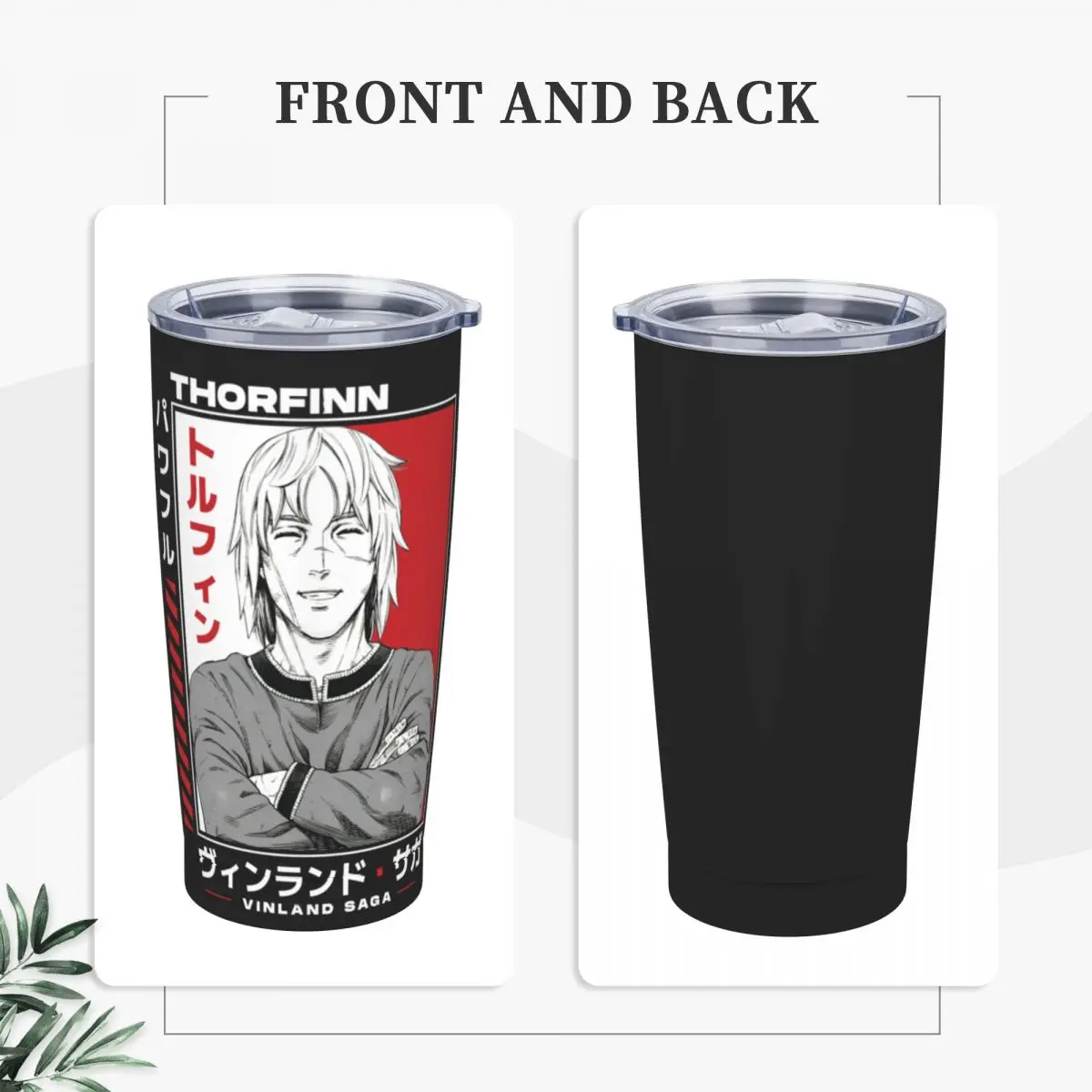 T-Thorfinn Smile Tumbler Manga Cold Drink Water Bottle Heat Preservation Stainless Steel Thermal Cups Graphic Travel Car Mugs