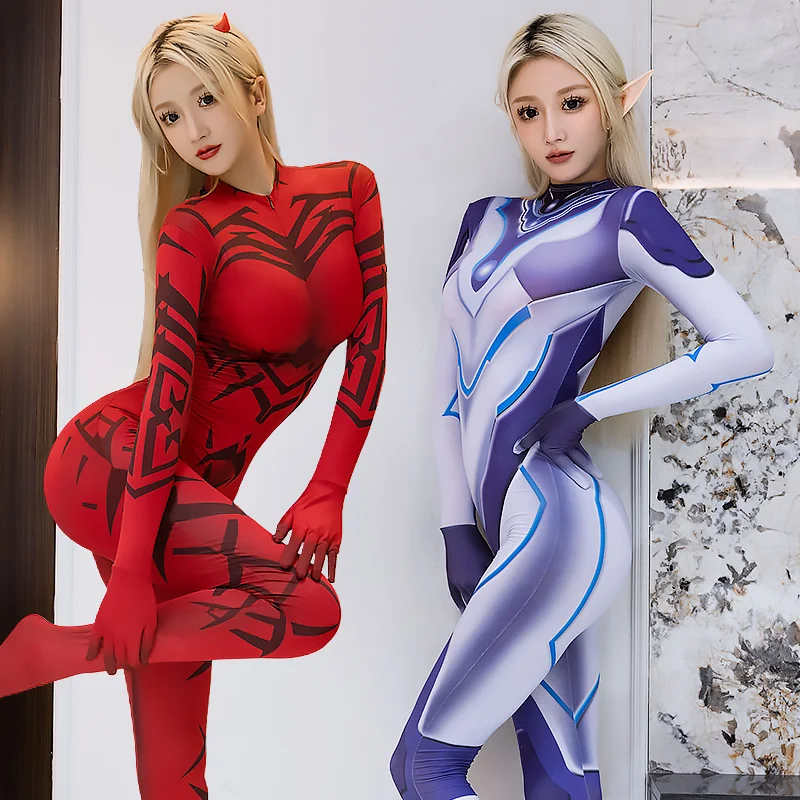 Sexy Bodysuit Women Jumpsuit Suit Anime Cosplay Costume Milk Silk Zipper Crotch Catsuit Adult Halloween Sex Roleplay Costumes