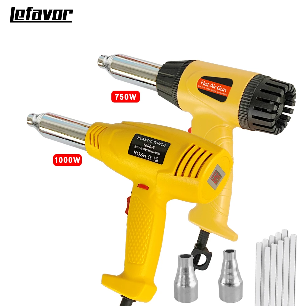 750/1000W plastic repair hot air gun Heat Gun Adjustable temperature welding gun Auto plastic pipe welding repair tool 100-600C