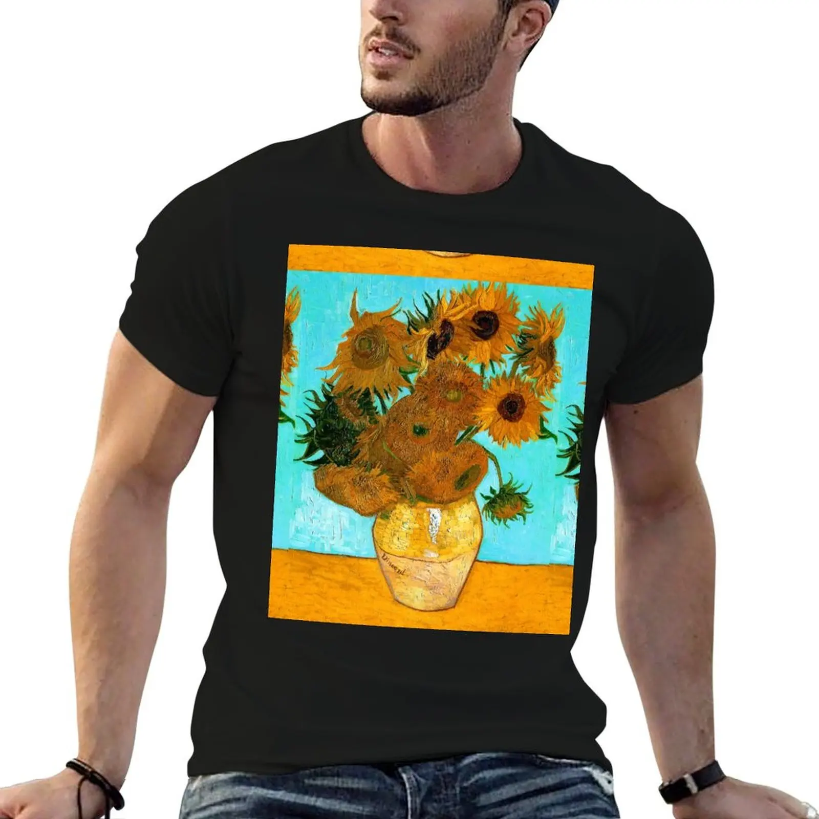 

Van Gogh - Still Life Vase with 12 Sunflowers T-Shirt cotton t shirts high quality anime tshirt t shirt for man T-Shirt