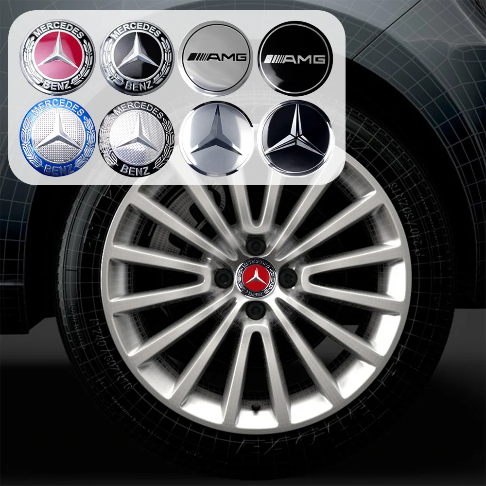 4pcs 56/60/65mm Car Emblem Wheel Hub Cap Sticker Decoration For Mercedes Benz AMG W140 W168 W169 W176 W177 W190 W201 W202 W20