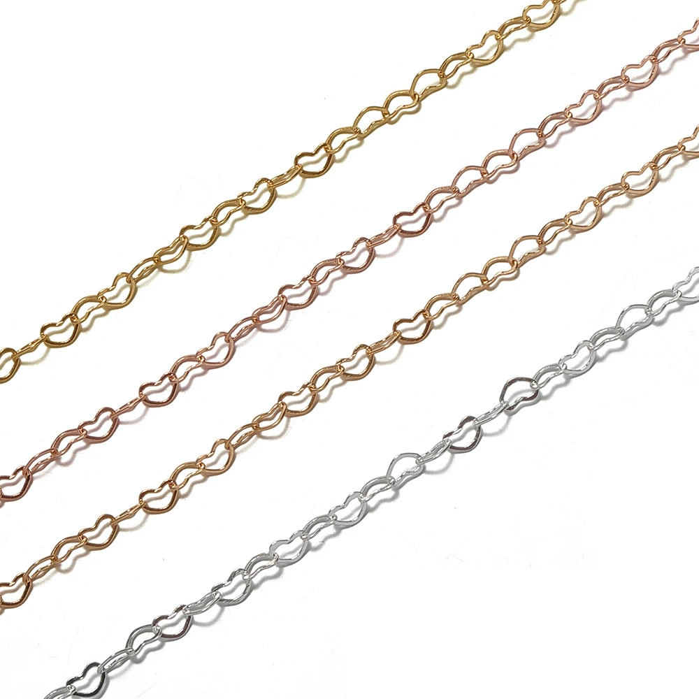 1Meter 3mm Love Heart Chains for Jewelry Making DIY