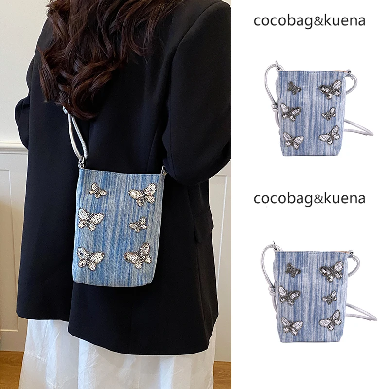 bolsa-transversal-feminina-para-caminhada-de-verao-moderna-azul-listrada-jeans-para-celular-com-fecho-de-ziper-for