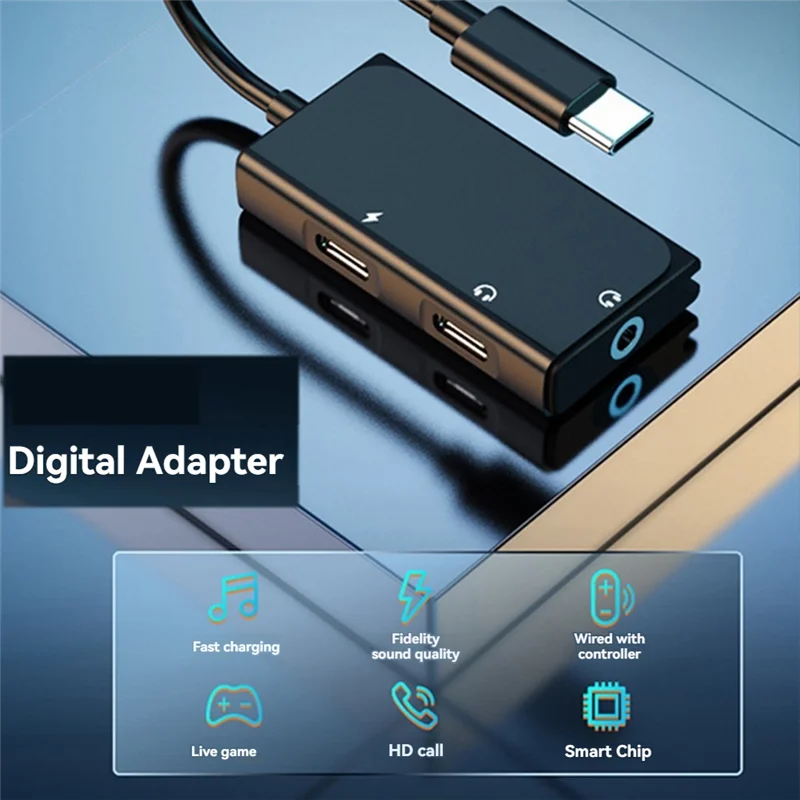 

Аудиоадаптер Classic-USB C на 3,5 мм для мобильного телефона, планшета PD60W, зарядка 3,5 мм, аудио 3 в 1, разветвитель для наушников Aux на USB C B