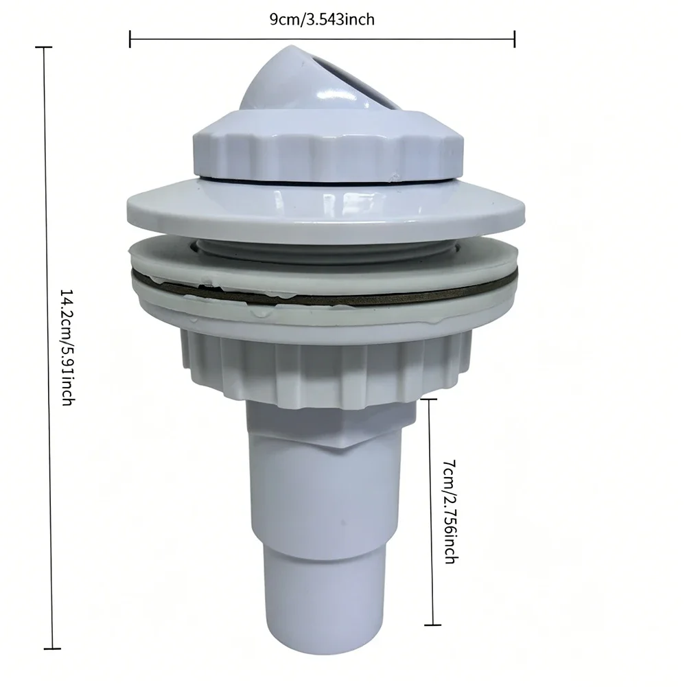 White ABS Complete Return Jet Fitting With Locking Nut Gasket For Above Ground Swimming Pool Vinyl Liner Water Outlet Nozzle Ass