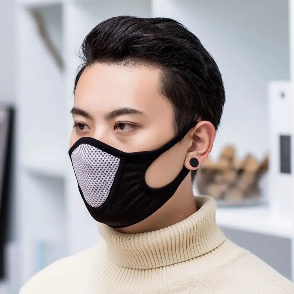 Reusable Mesh Hollow Breathable Face Mask Windproof Anti-UV Dustproof Mask Anti Pollen Earloops Protective Mask Motorcycle