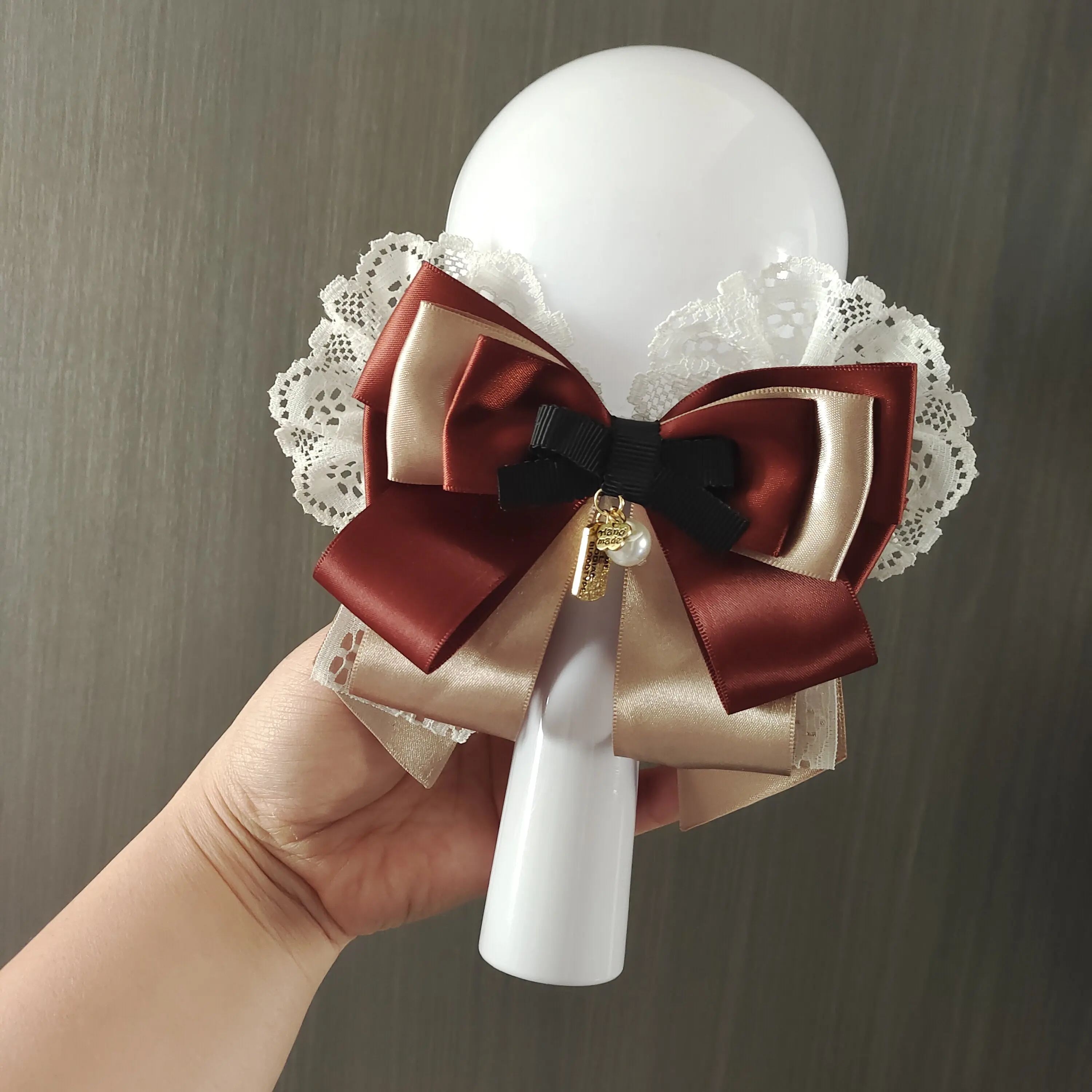 オリジナル手作りロリータレイズボウサポートスティックアクセサリー女性のスーツシャツの襟フラワーアクセサリーファッションハイエンドギフト