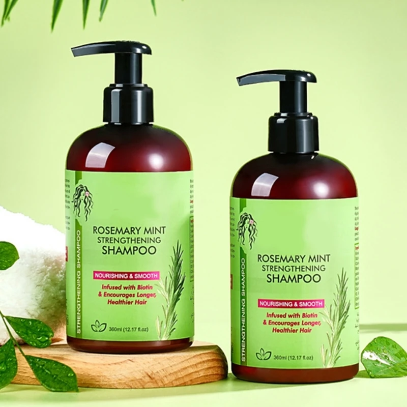 Shampoing au romarin, 360ml, alimentation équilibrante, nettoyage doux du cuir chevelu