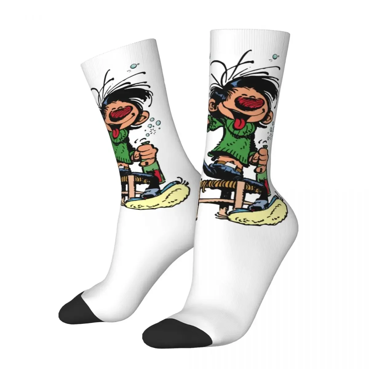 

Colorful Women Men Gomer Goof Gaston Lagaffe Socks Non-slip Skateboard Socks Breathable Basketball Socks