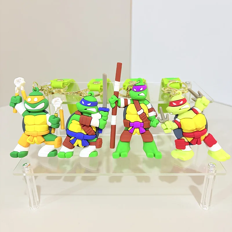 Llavero de Dibujos Animados Estilo Ninja Guerrero Tortuga, Lindo y Colorido, Personaje de Acción, Colgante para Coche, Mochila, Bolso, Accesorios