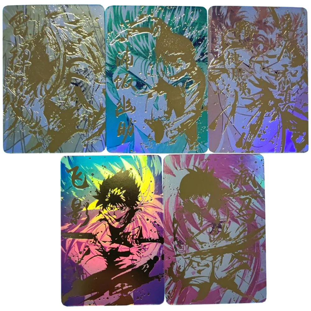 

5Pcs/set Yuyu Hakusho Hot Stamping Flash Cards Yuusuke Urameshi Kurama Fleeting Shadow Game Anime Collection Cards Gift Toys