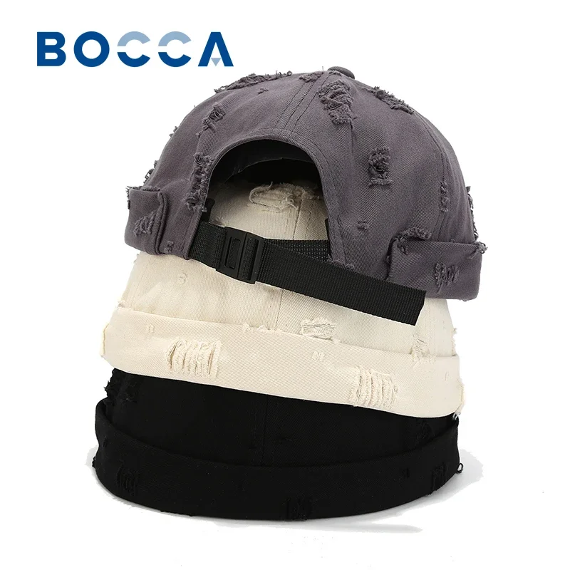 Gorro Docker Bocca de Color Sólido sin Visera, Gorra sin Borde, Transpirable, Ajustable, de Algodón, Gorro Tipo Beanie, para Exteriores, a la Moda