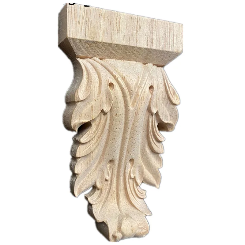 18Cm Ukiran Kayu Mawar Pintu Kabinet Bunga Hati Applique Aksesori Furnitur Relief Solid Elips Patung Kayu