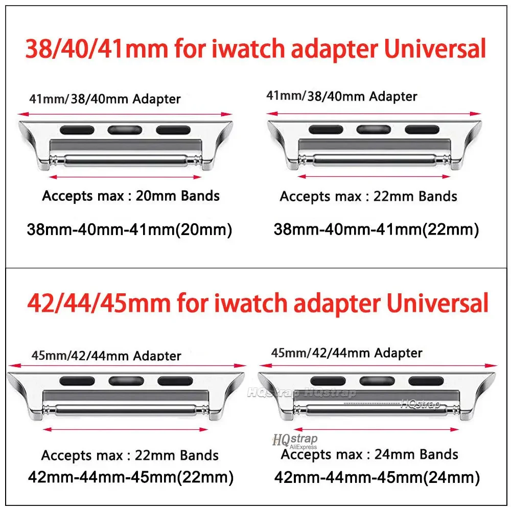 6 pces Connector for Apple Watch Ultra 2 49mm 44mm 45mm 42mm Stainless Steel Adapter for Iwatch 9 8 7 6 5 4 SE 40mm 41mm 38mm