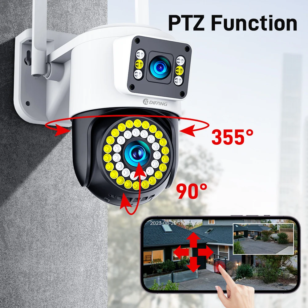 New Yoosee 4K 8MP Dual Lens Outdoor Camera Auto Tracking & Dual Screen Display CCTV WiFi Security Camera Surveillance Yoosee