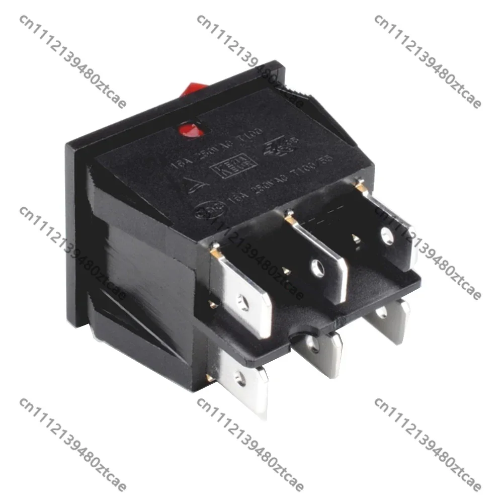 2Pcs RK1-22 6Pins 16A Illuminated Rocker Switch ON-OFF Double Connection for Electric Baking Pan Heater Oil Heater