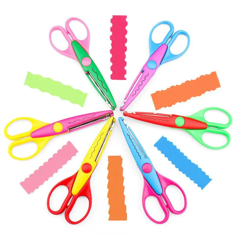 Minimalistic Lace Scissors Wavy Pattern Small Round Head Children Special Student Art Tool Stationery Scissor For Scrapbooking