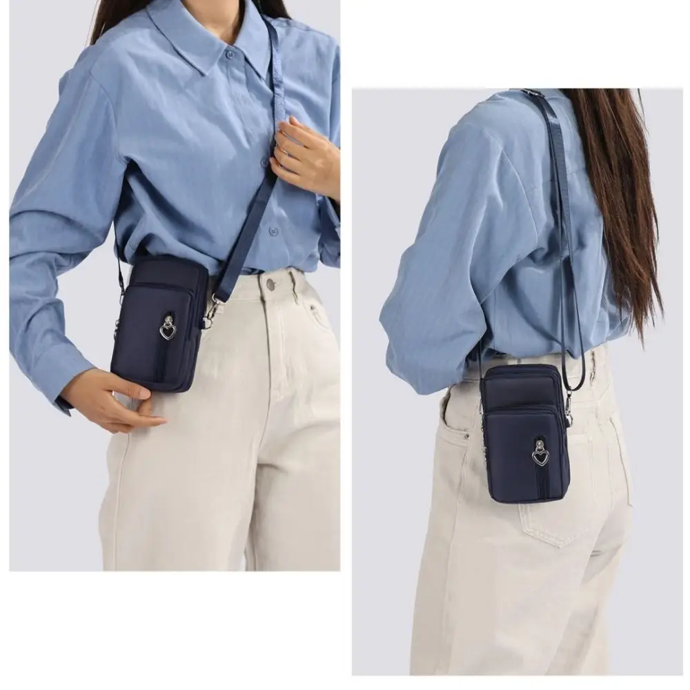 Simple Design Mobile Phone Small Bag Adjustable Strap Multi-Compartment Daily Commuting Bag Lightweight Niche Sling Bag