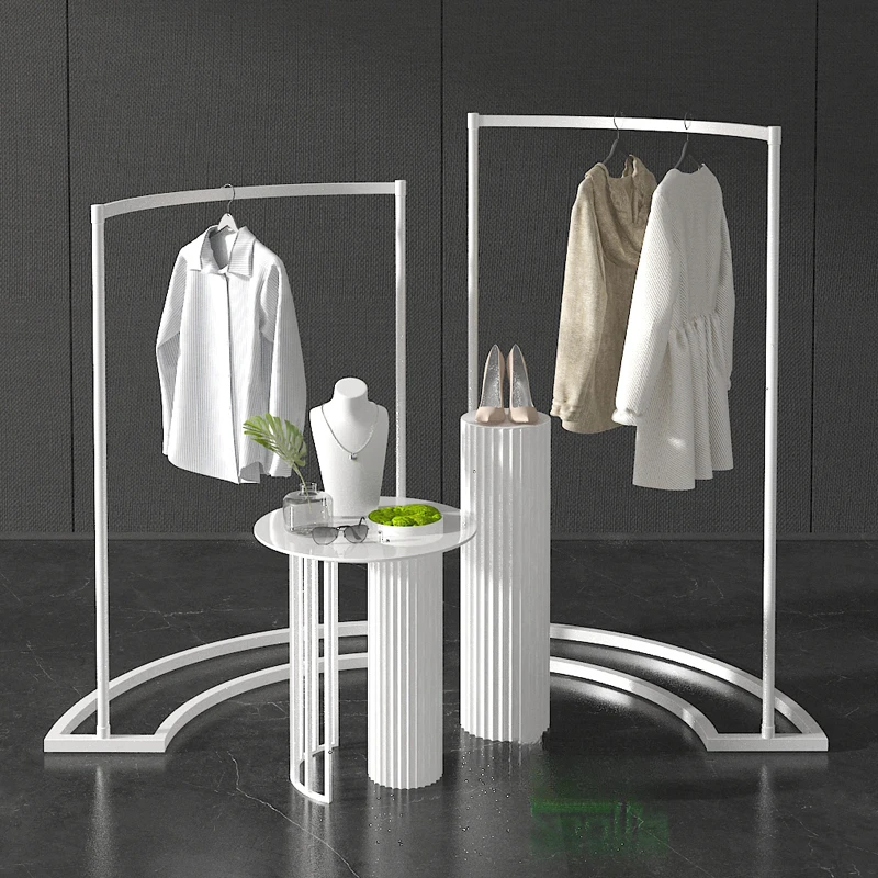 Clothing rack Zhongdao Clothing store display Floor-to-ceiling hanger Longmen Curved side hanging