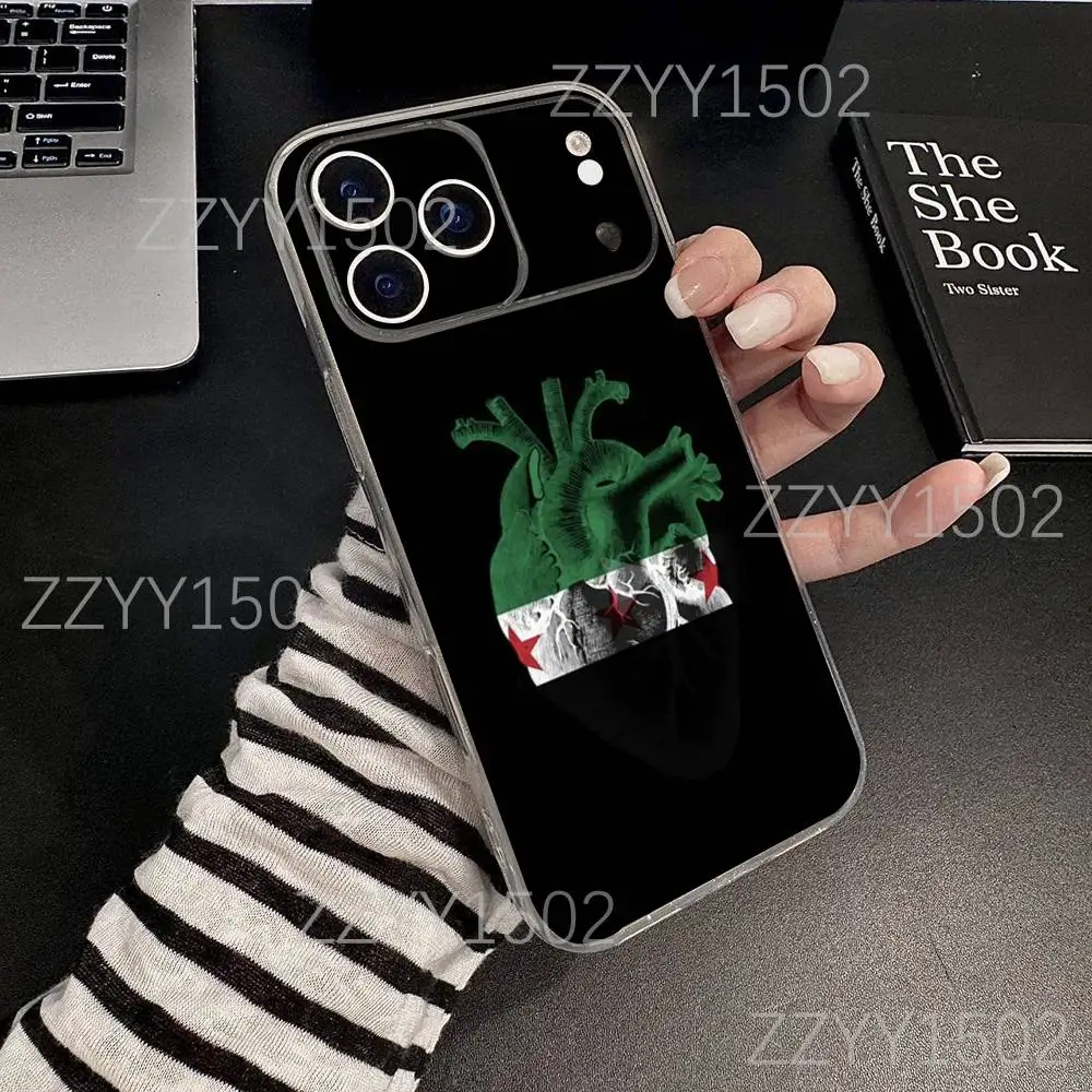 Funda de teléfono con bandera de la revolución siriana para iPhone 17,16,15,14,13,12,11 Pro,Max,Plus,X,XS,XR,SE4,E Mini transparente suave