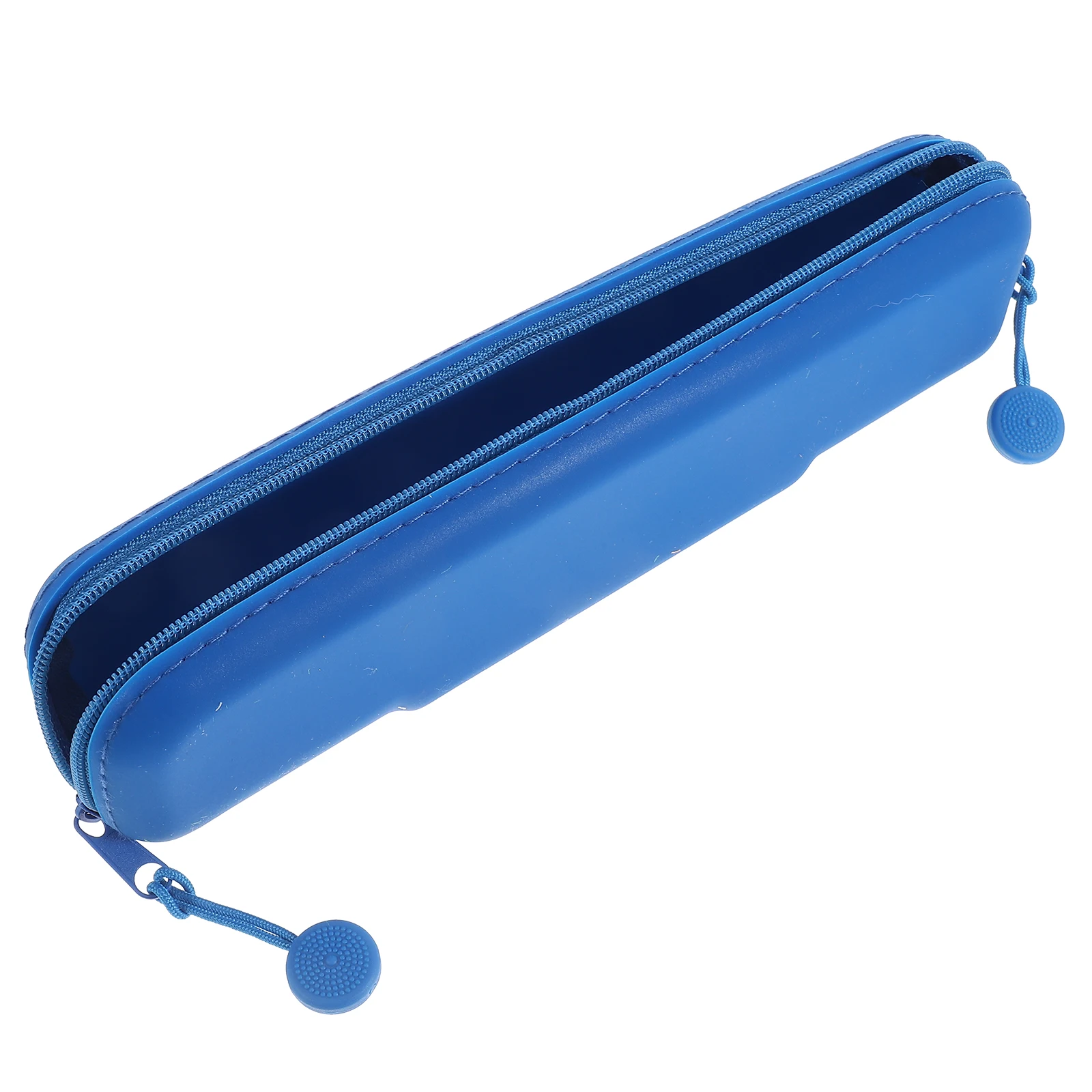 

Portable Brush Bag Small Blue Silicone Makeup Tool Case Zipper Pouch For Travel Storage Long Lasting Use