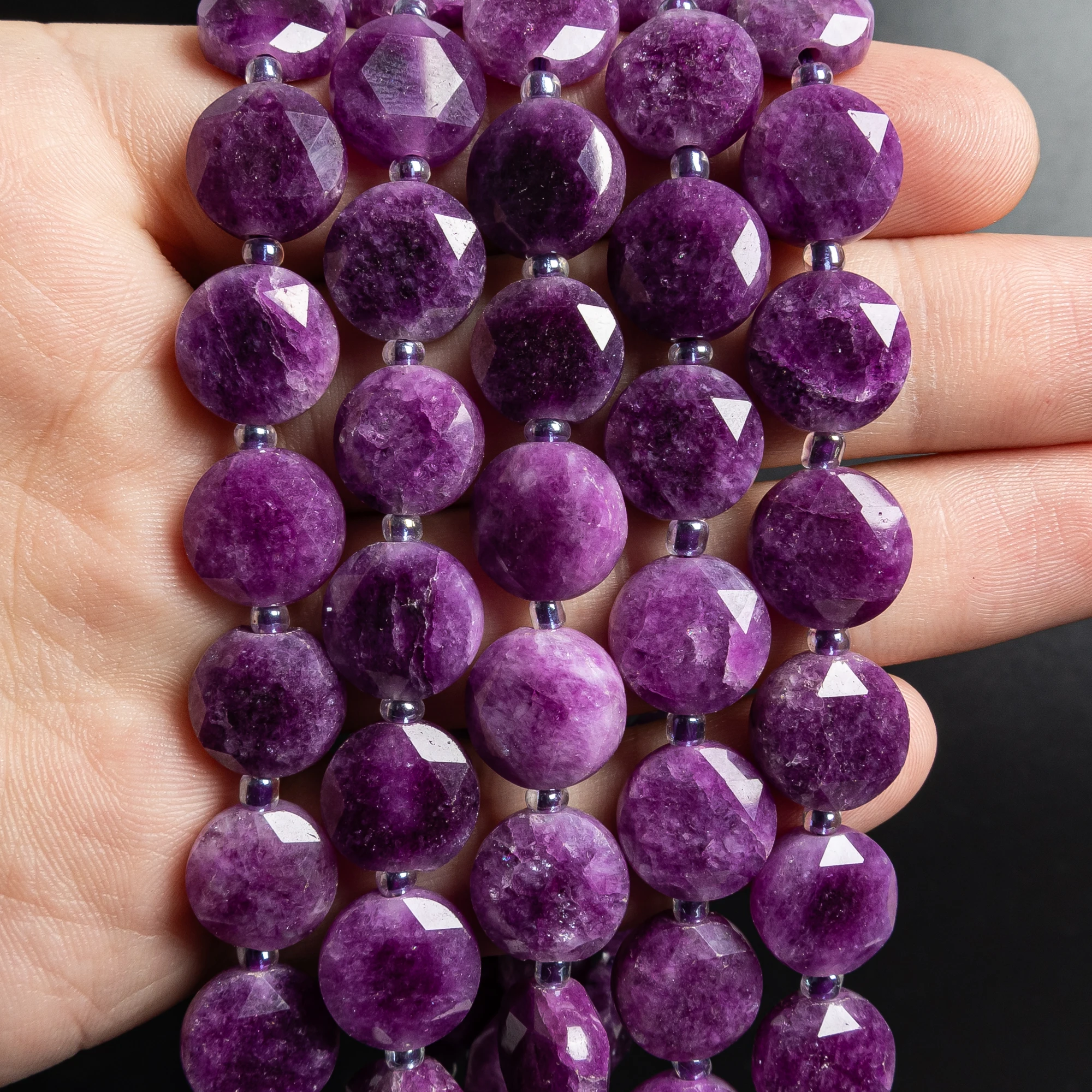 12mm Natural Purple Sugilite Stone Beads for Jewelry Making DIY Bracelet Necklace Accessories Energy Healing Power Stone Beads