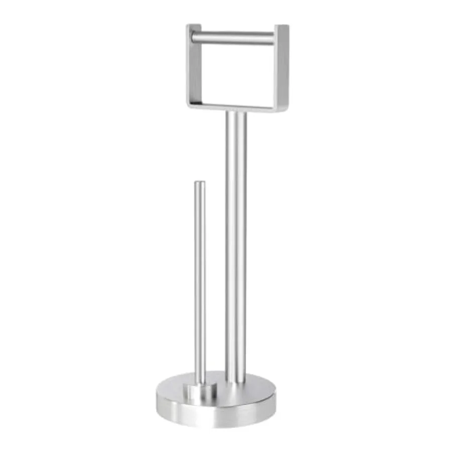 

Toilet Paper Holder Stand with Storage Bathroom Weighted Base Floor Toilet Paper Roll Holder Free Standing for 3 Rolls