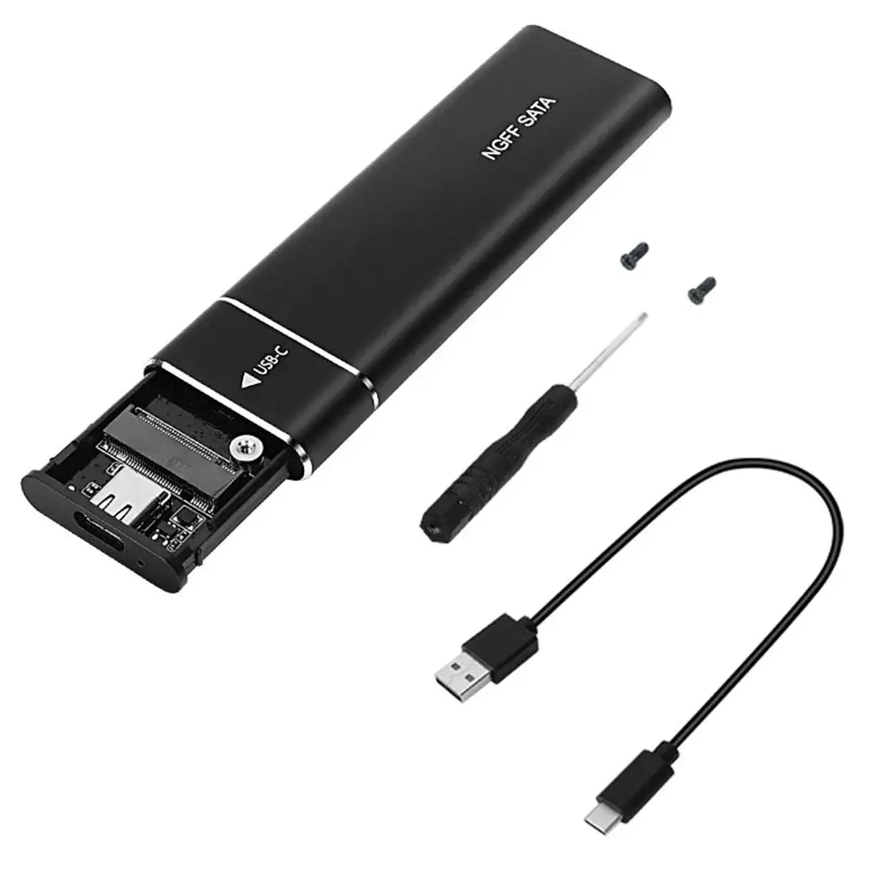 NVME M.2 Solid State Drive External Enclosure 2230/2242/2260/2280 M.2 To USB C 10Gbps SSD Aluminum Case Type C For M And B&M Key