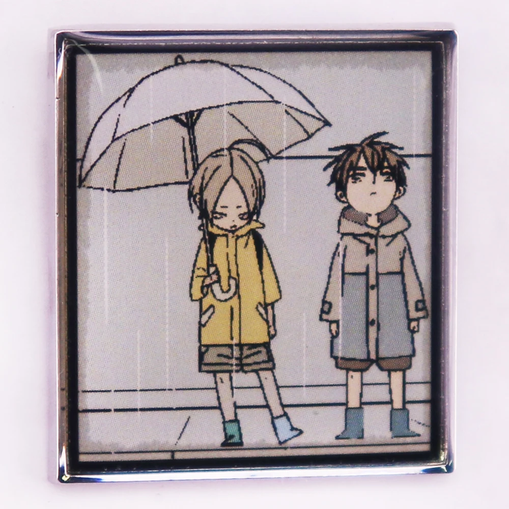 19 days Comic Rain Umbrella Romance Brooch Badge