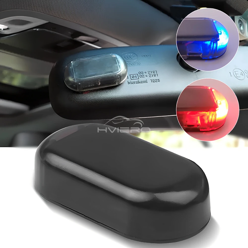 Car Led Solar Powered Security Light Warning Dummy Alarm Wireless Anti-theft Caution Lamp Decorative Strobe for Auto and Outdoor