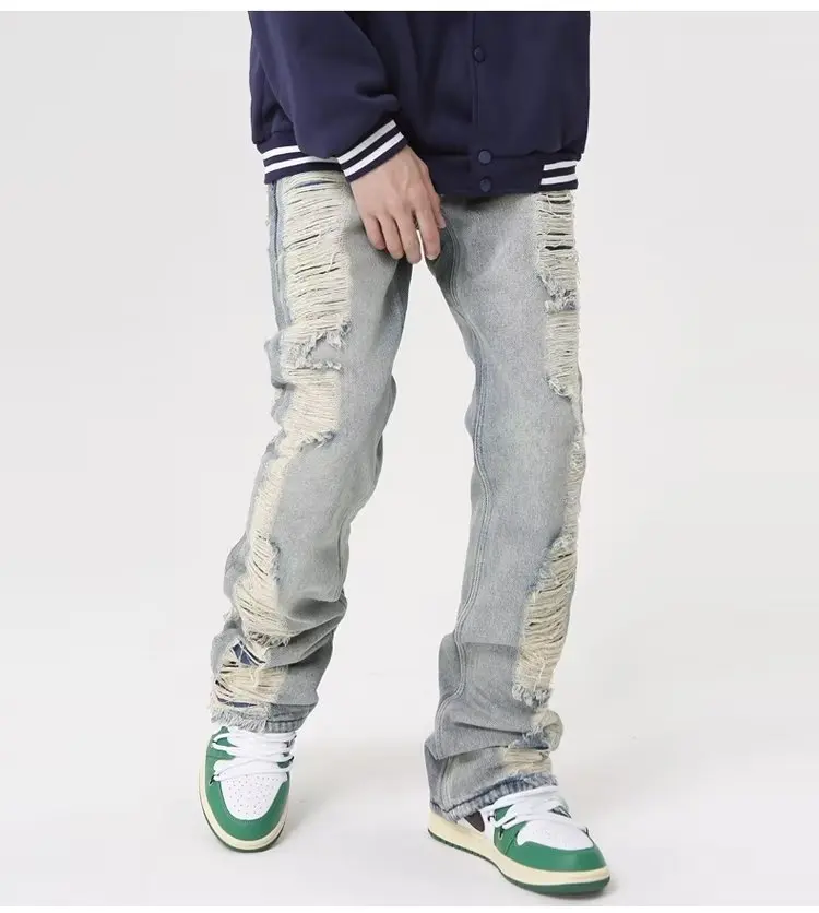 2026 Ropa Grunge Y2K Streetwear Zerrissene Baggy Jeans Hosen Herrenkleidung Gerade Hip Hop Gothic Denim Hosen Pantalon Homme – Detail 10