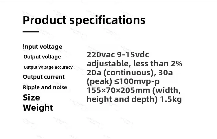 QJE PS30SWIV Power Supply 13.8V 30A Adjustable Linear Power Supply Stable DC Communication Switching Power Supply Automotive