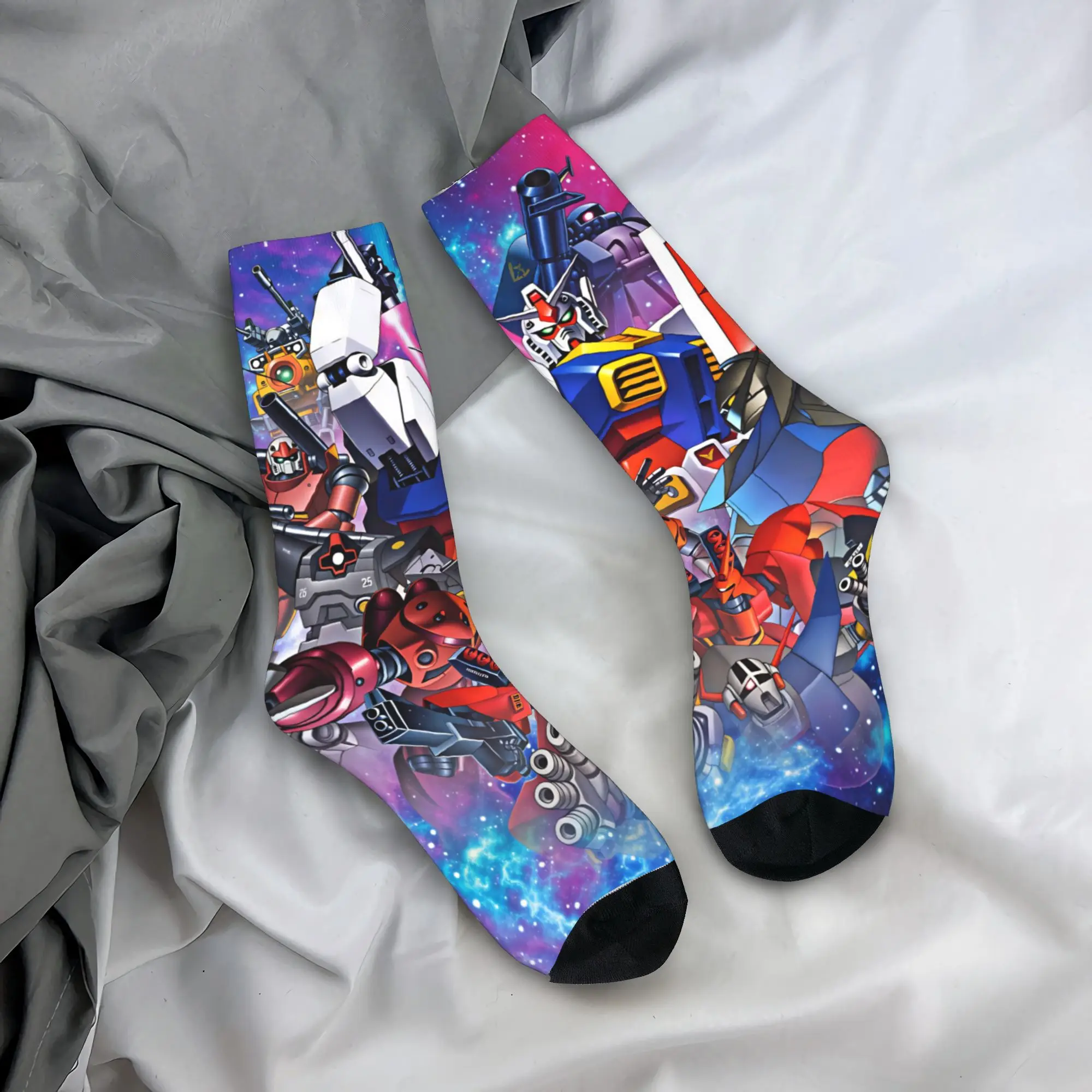 Mobile Suit Gundam Stockings  Vintage Socks Men Medium Soft Socks Autumn Outdoor Sports Graphic Anti Skid Socks Gift Idea