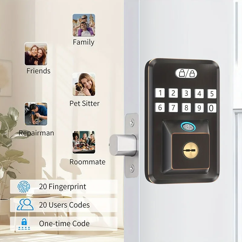 Electronic Fingerprint Door Lock Password Lock - Home Security Access Control System